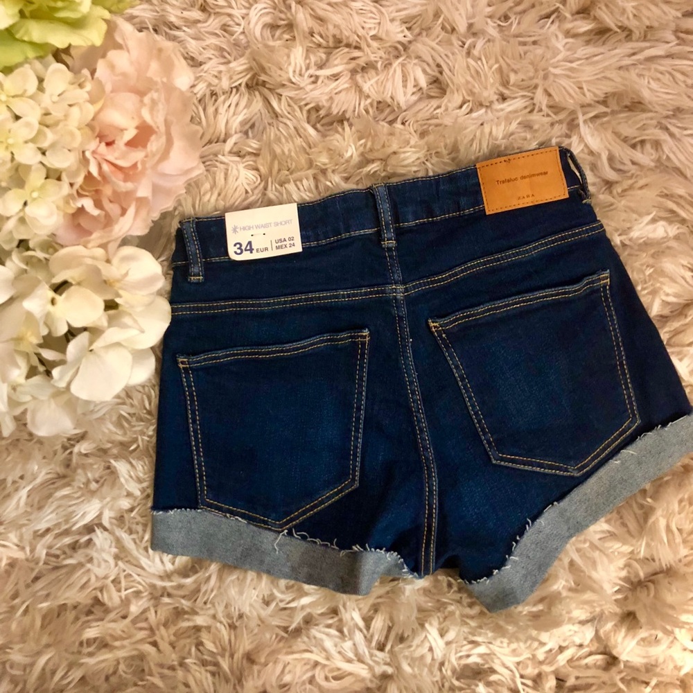 Cuffed Denim Shorts - Picture 2 of 5